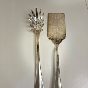 Vintage Italian Silver Plated Pasta Server & Cake Server Set